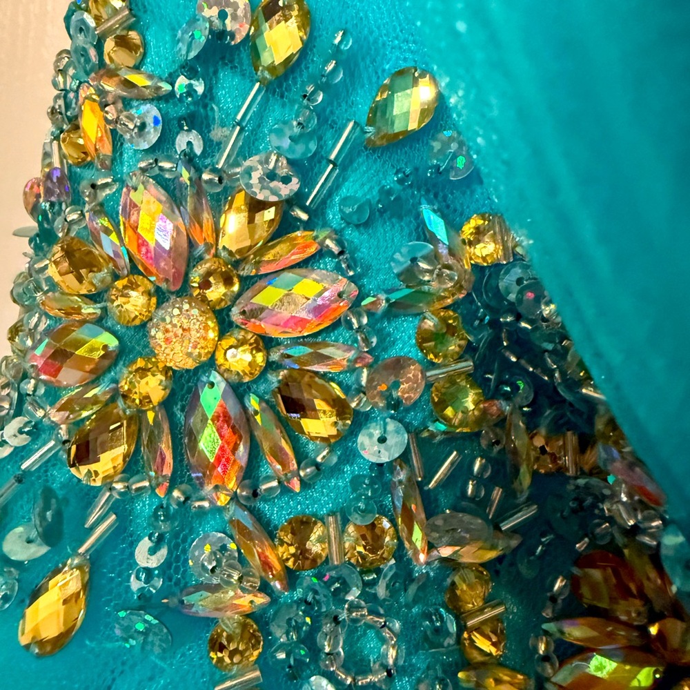 Fiesta Fashion mini dress in Turquoise. - Picture 3 of 4